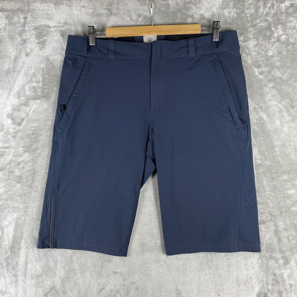 Kitsbow Mountain Bike Shorts Mens 34 Blue Cycling Outdoor Performance Pockets